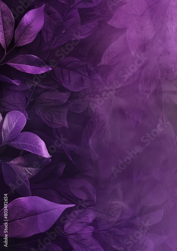 Abstract purple leaves with a detailed botanical pattern and gradient. © Jan