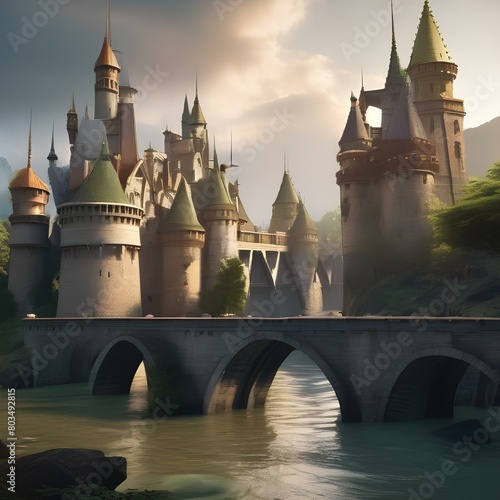 Group of fantasy castles with towering spires and drawbridges5 photo