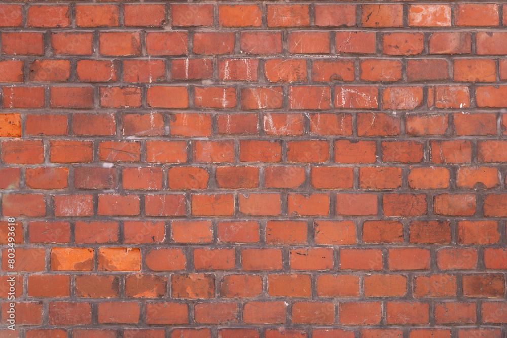 Wall made of modern red brick Wall made of modern red brick