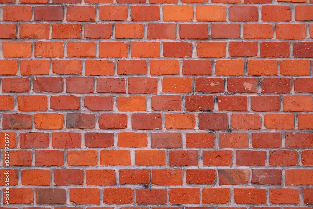 Wall made of modern red brick Wall made of modern red brick