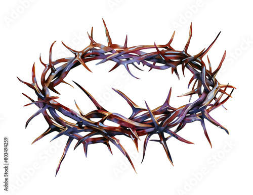 crown thorns watercolor digital painting good quality