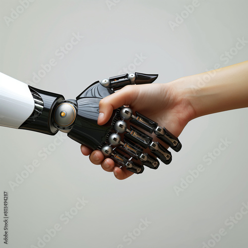 handshake between human and robot photo