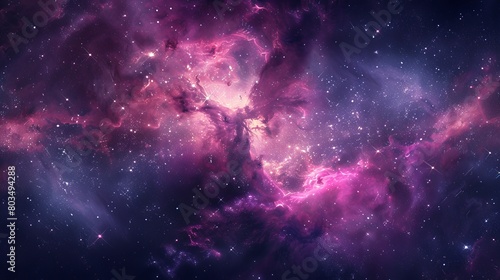 Deep purple and vivid pink hues dominate this stunning image of nebula clouds  hinting at the complexity of space