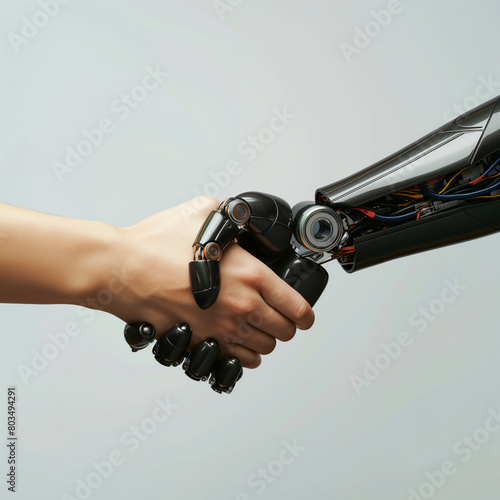 handshake between human and robot photo