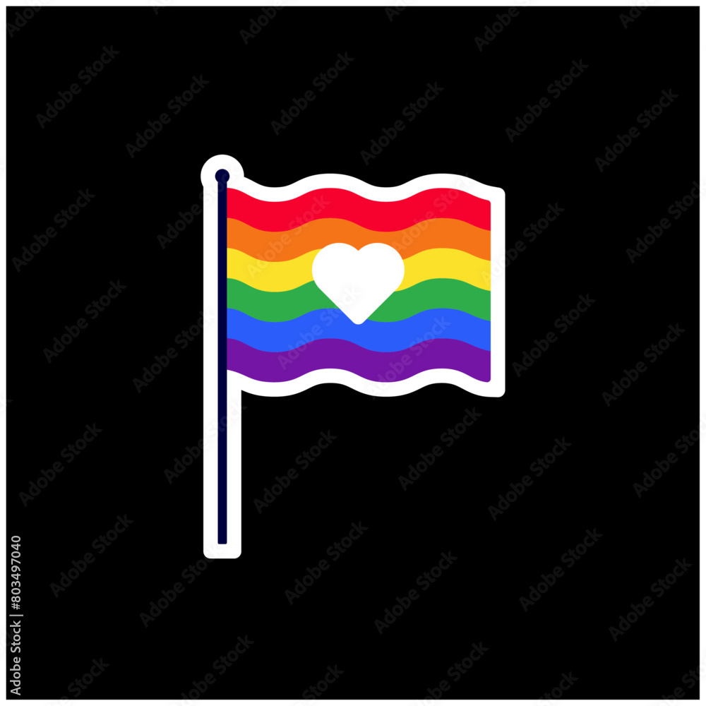 Fototapeta premium LGBTQ Flag Waves Colorful Background Vector