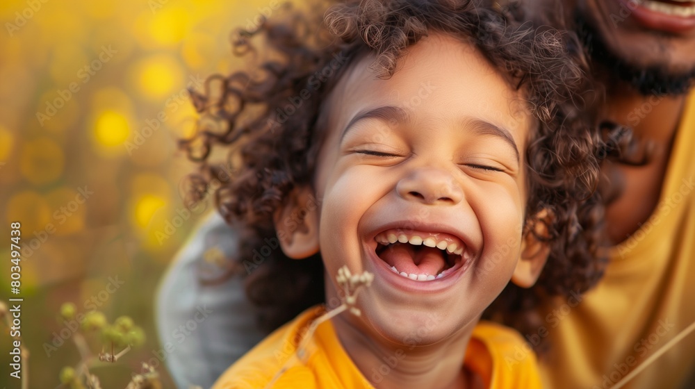 A child making a silly face while being tickled by a loved one, their laughter ringing out joyfully. A child making a silly face while being tickled by a loved one, their laughter ringing out joyfully.