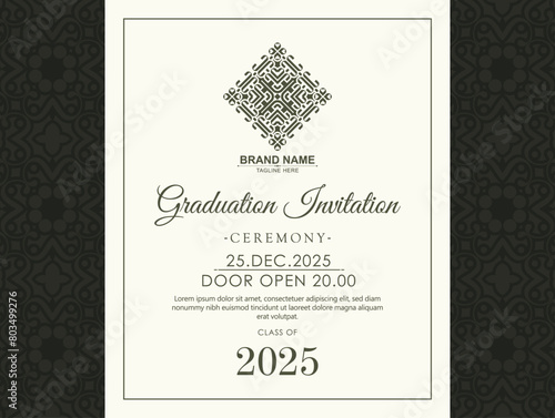 graduation invitation with ornament template