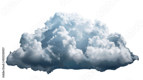 A fluffy white cloud with distinct edges on a transparent background. PNG format, This PNG file, with an isolated cutout object on a transparent background.  photo