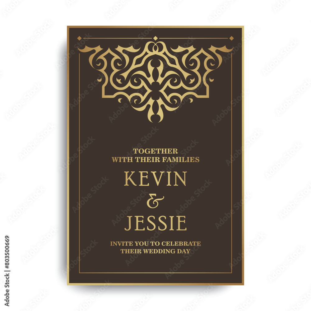 Elegant wedding invitation with floral motif