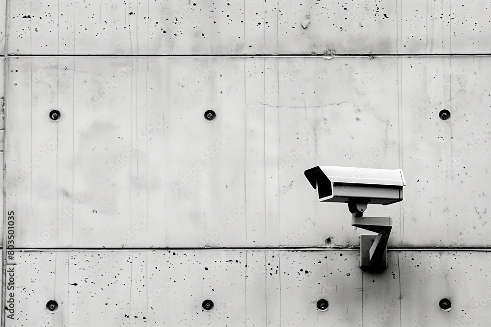 Security camera isolated on concrete wall Security camera isolated on concrete wall