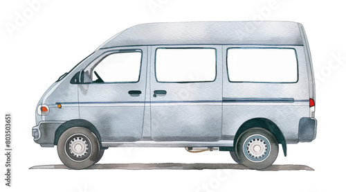 mini van watercolor digital painting good quality