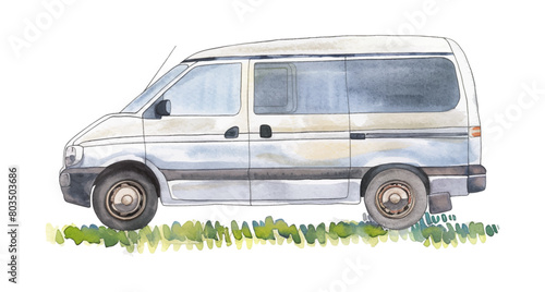 mini van watercolor digital painting good quality