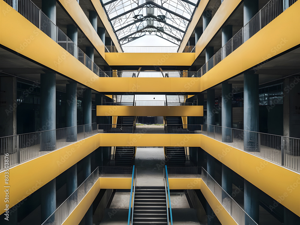 Fototapeta premium Shopping vacío con color amarillo