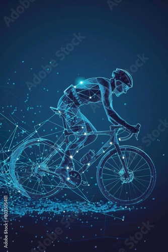 cyclists with professional racing sports gear riding Generative AI © Evghenii
