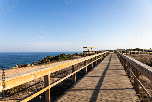 Boardwalk walkway in Lagos  Algarve  Portugal. October 10  2023.