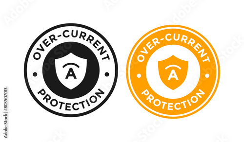 Over current protection template badge. Suitable for electrician and information signs