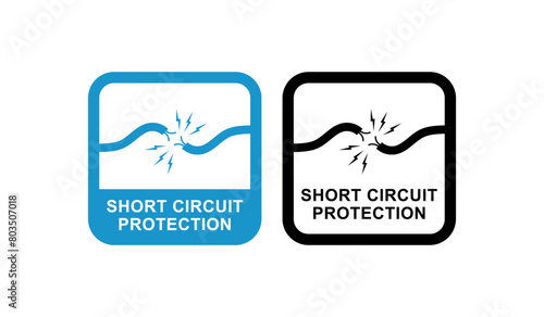 Short circuit protection logo badge set. Suitable for electrical short circuit