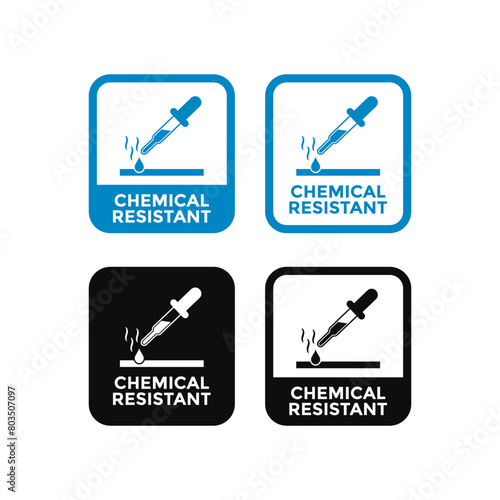 Chemical resistant icon design set. Suitable for material information sign