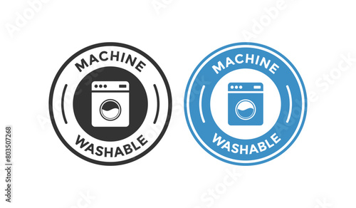Machine washable badge logo template. for information sign