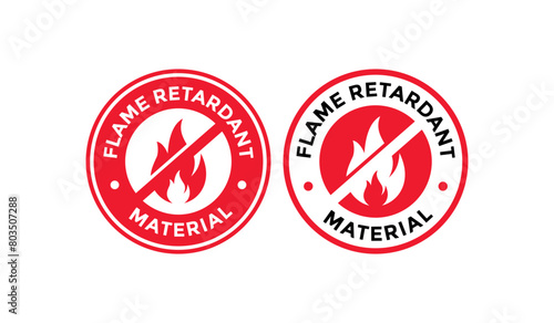 Flame retardant material badge. Suitable for product label and fabric information sign