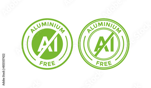 ALUMINIUM free badge. Vector badge stamp round circular emblem of no aluminum. For product label and information sign