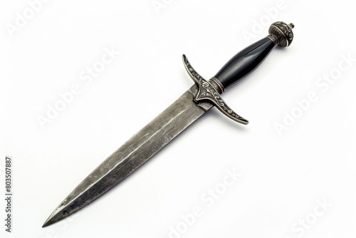 Enigmatic dagger, its purpose veiled in mystery, on a solid white background.