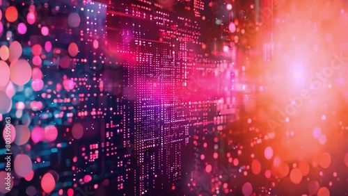 Wallpaper Mural Vibrant hues and light patterns represent a dynamic digital data flow on a futuristic interface. Torontodigital.ca