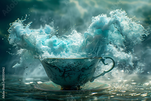 A storm in a teacup concept illustration photo