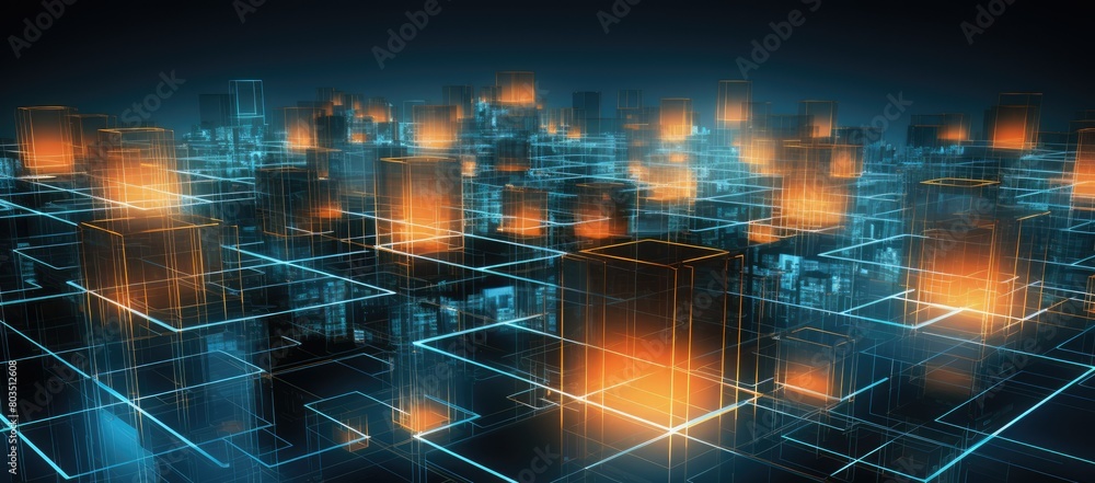 Abstract cityscape illuminated by night lights Abstract cityscape illuminated by night lights
