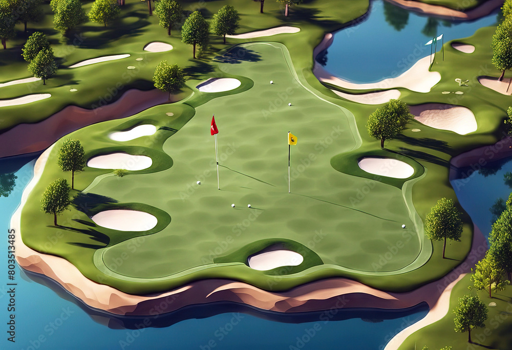 layout Vector Course Resort Isometric Plants Hazards Map Holes Flags layout-vector-course-resort-isometric-plants-hazards-map-holes-flags