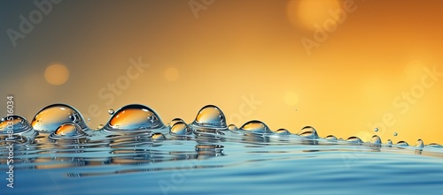 Floating water droplets on body of water