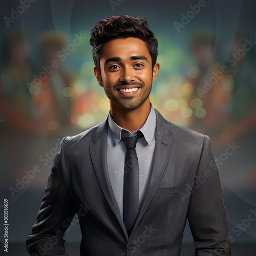 Businessman in suit and tie posing for picture