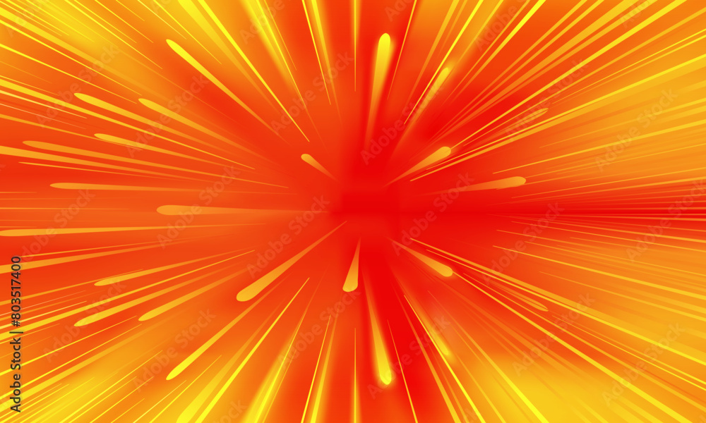 Yellow rays zoom in motion effect, red background. soft light. Yellow rays zoom in motion effect, red background. soft light.