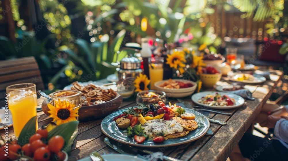 outdoor brunch generative ai