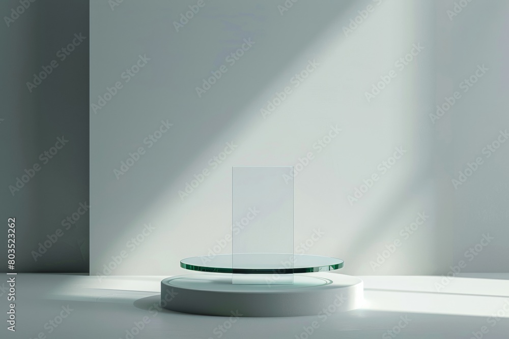Serene Minimalist Glass Podium on Gradient Background for Luxury Product Display Serene Minimalist Glass Podium on Gradient Background for Luxury Product Display