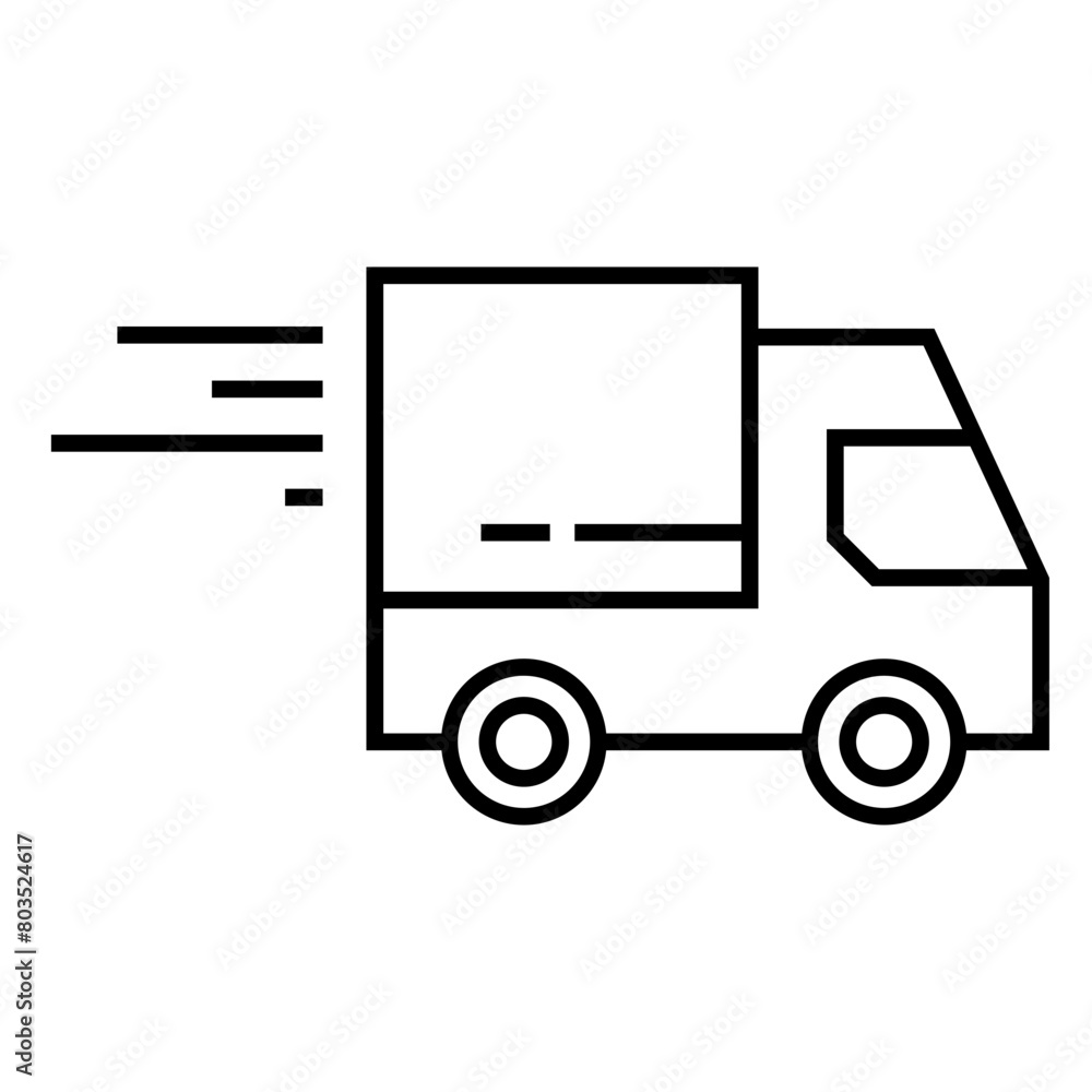 Fast moving shipping delivery truck vector icon for transportation apps and websites Fast moving shipping delivery truck vector icon for transportation apps and websites