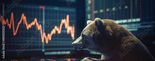 Bearish market. A bear market is a period of time in which the stock market is declining. photo
