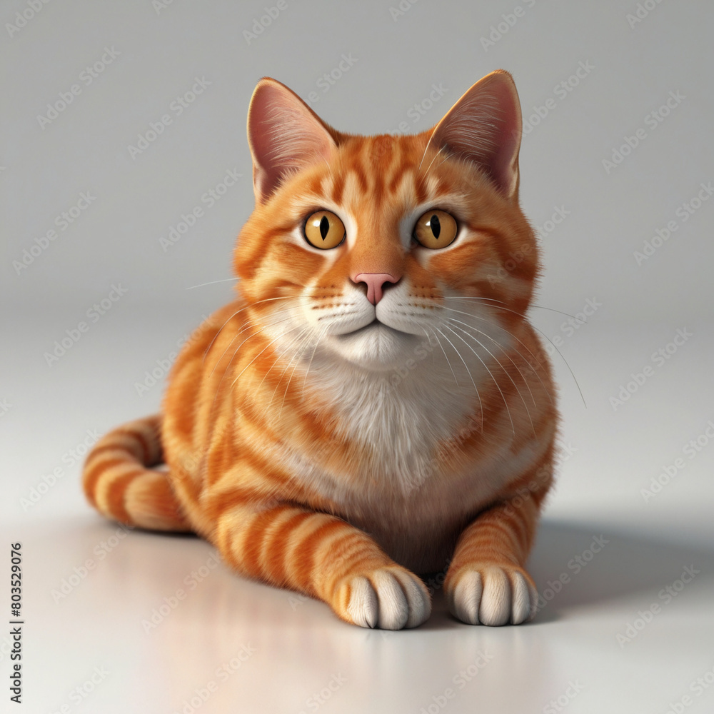 3D Orange Cat Model