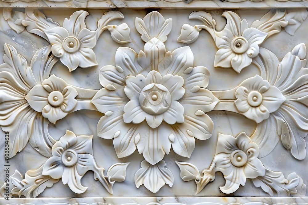 luxurious marble floral panel decorative wall art design