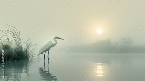heron on the water photo