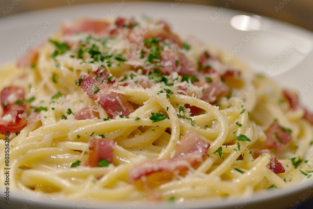 A classic Italian pasta dish with a rich and creamy sauce made with eggs, cheese, and pancetta. A classic Italian pasta dish with a rich and creamy sauce made with eggs, cheese, and pancetta.