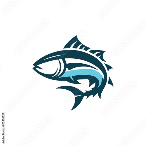 Tuna Fish Logo Design Illustration  Seafood Logo Template