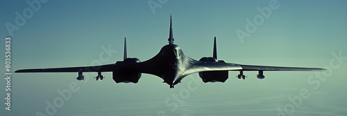 Strategic Reconnaissance SR-71 Blackbird Jet in Adaptive High-Speed Flight Against Azure Skies