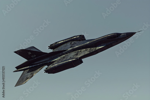 Strategic Reconnaissance SR-71 Blackbird Jet in Adaptive High-Speed Flight Against Azure Skies