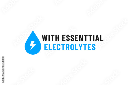 Essential electrolytes label or Electrolytes drink label vector isolated. Electrolytes drink label vector for product design element and more.