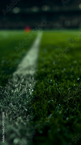 Atmospheric Football Field with Goalposts in Soft Focus © slonme