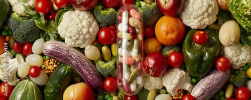 Nutritional supplements amongst fresh vegetables and fruits