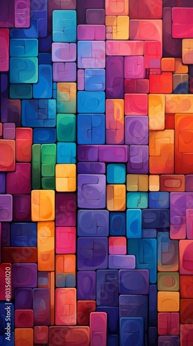 A colorful image of squares and rectangles with a blue square in the middle  background  wallpaper