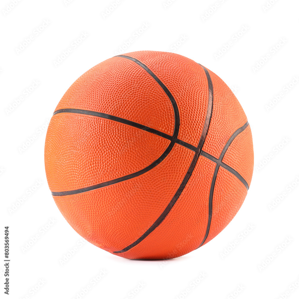 Fototapeta premium One basketball ball isolated on white. Sport equipment