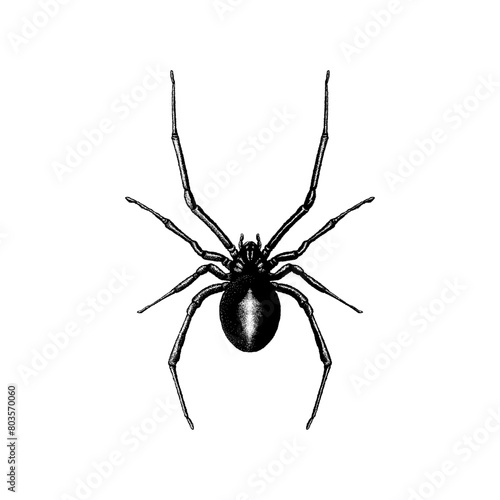 Redback Spider hand drawing vector isolated on background.